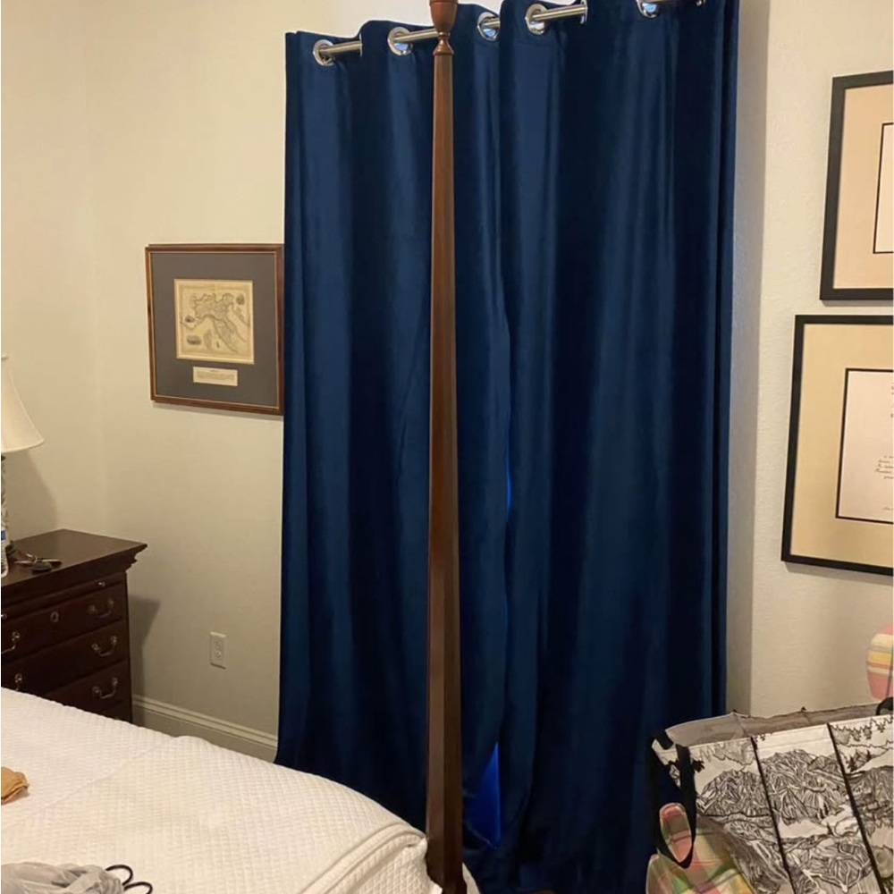 Blackout curtains extra long navy